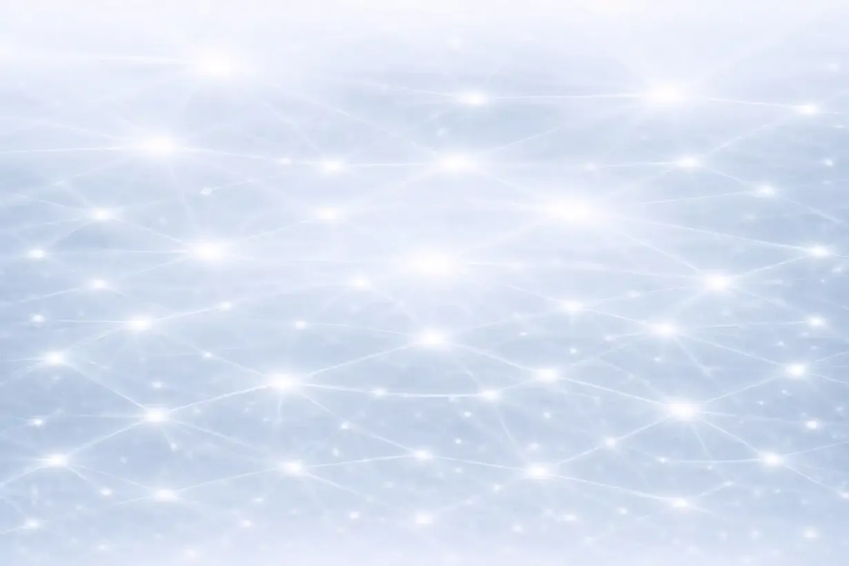 Digitale Netzwerkstruktur als visuelles Sinnbild für strategisch aufgebaute Sichtbarkeit bei medienmatrixx